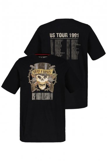 JP1880 Guns N’ Roses Skull Comfort Fit Band T-Shirt Black - Herren-T-Shirts - Herren-T-Shirts in großen Größen