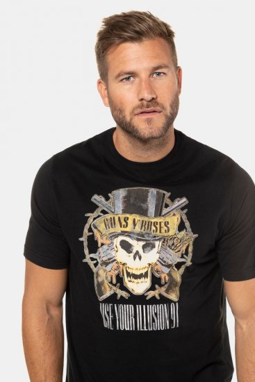 JP1880 Guns N’ Roses Skull Comfort Fit Band T-Shirt Black - Herren-T-Shirts - Herren-T-Shirts in großen Größen