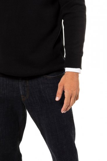 JP1880 716842 Strickpullover mit Troyer-Reißverschluss Schwarz - Herren-sweater und -hoodies - Herren-Sweater und -Hoodies in großen Größen