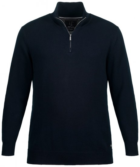 JP1880 716842 Strickpullover mit Troyer-Reißverschluss Dunkelblau - Herren-sweater und -hoodies - Herren-Sweater und -Hoodies in großen Größen