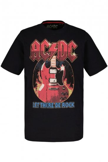 JP1880 ACDC - Let There Be Rock Vintage looking Band T-Shirt Black - Herren-T-Shirts - Herren-T-Shirts in großen Größen