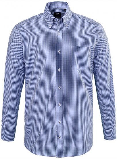 JP1880 722859 Langarmhemd mit Vichy-Karo Hellblau - Herrenhemden - Herrenhemden in großen Größen