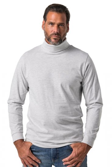 JP1880 723303 Langarmshirt mit Rollkragen Natur meliert TALL - TALL T-shirts - Extra lange T-Shirts Herren