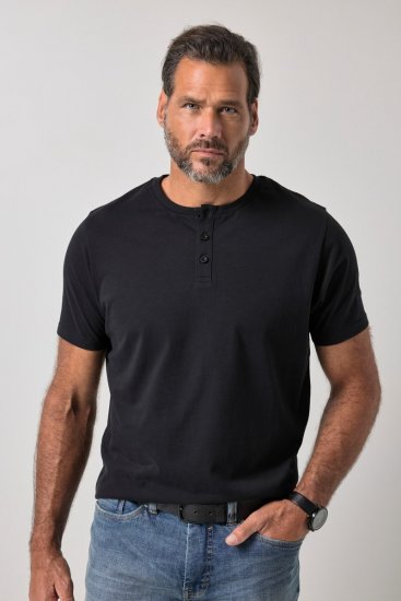 JP1880 726695 Henley-Shirt Schwarz TALL - TALL T-shirts - Extra lange T-Shirts Herren