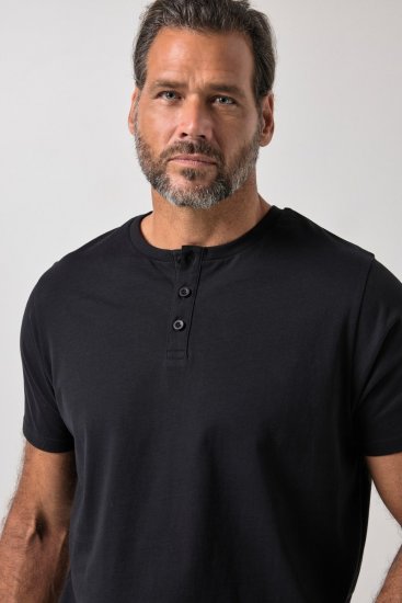 JP1880 726695 Henley-Shirt Schwarz TALL - TALL T-shirts - Extra lange T-Shirts Herren
