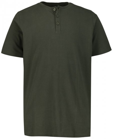 JP1880 726695 Henley-Shirt Dunkeloliv - Herren-T-Shirts - Herren-T-Shirts in großen Größen