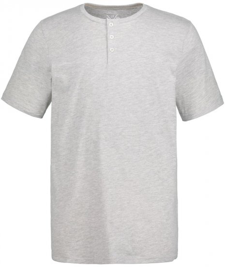 JP1880 726695 Henley-Shirt Grau meliert - Herren-T-Shirts - Herren-T-Shirts in großen Größen