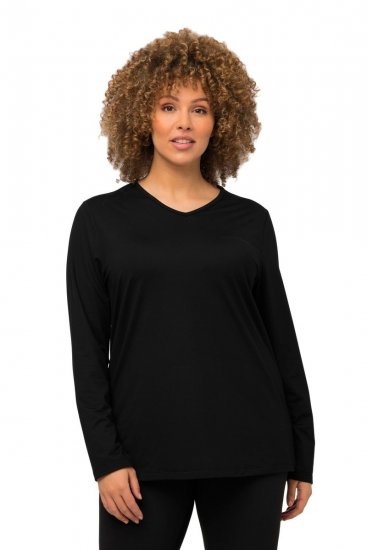 Ulla Popken 751623 Schnelltrocknendes Skishirt Schwarz - Skibekleidung - 
