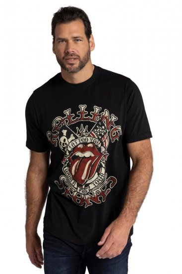 JP1880 Rolling Stones Graphic Comfort Fit Band T-Shirt Black - Herren-T-Shirts - Herren-T-Shirts in großen Größen