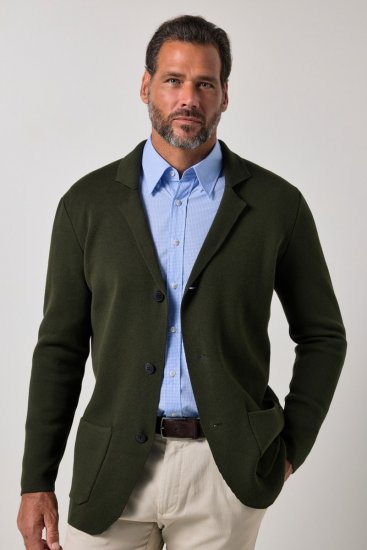 JP1880 Milano Flexnamic Stricksakko Dunkeloliv - Herrenanzüge und -blazer - Herrenanzüge und -blazer in großen Größen