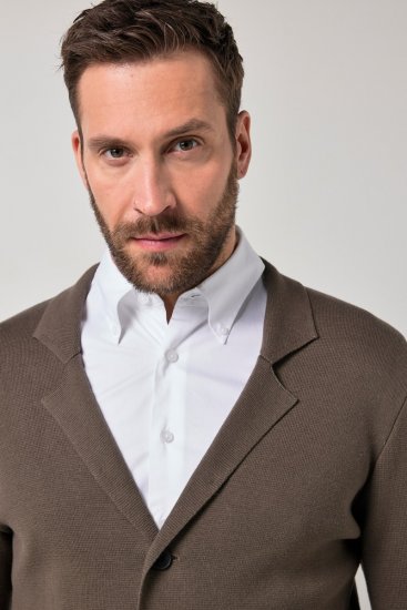 JP1880 Milano Flexnamic Stricksakko Khakibraun - Herrenanzüge und -blazer - Herrenanzüge und -blazer in großen Größen