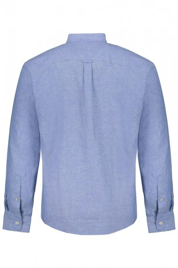 JP1880 790394 Langarmhemd aus Leinenmix mit Stehkragen Graublau TALL - TALL hemden - Hemden mit TALL-Schnitt