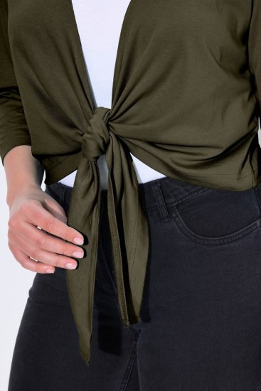 Ulla Popken 794514 Jersey-Bolero zum Knoten Dunkelgrün - Boleros - 