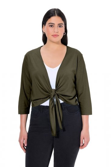 Ulla Popken 794514 Jersey-Bolero zum Knoten Dunkelgrün - Boleros - 