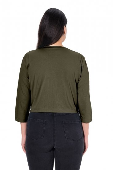 Ulla Popken 794514 Jersey-Bolero zum Knoten Dunkelgrün - Boleros - 