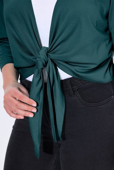 Ulla Popken 794514 Jersey-Bolero zum Knoten Petrol - Boleros - 