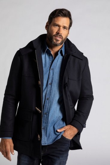 JP1880 Duffle Coat Water Repellent with Detachable Hood Navy - Herren jacken - Herren Jacken in großen Größen