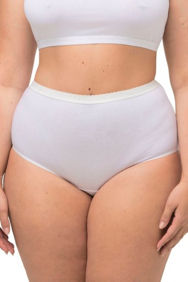 Ulla Popken 795269 Slips mit hoher Taille 3er-Pack Weiß - Slips - 