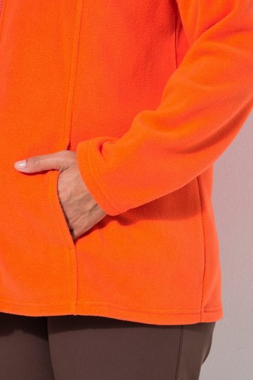 Ulla Popken 796970 Leichte Fleecejacke Orangerot - Fleecekleidung - 