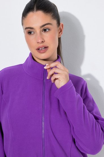 Ulla Popken 796970 Leichte Fleecejacke Dunkellila - Fleecekleidung - 