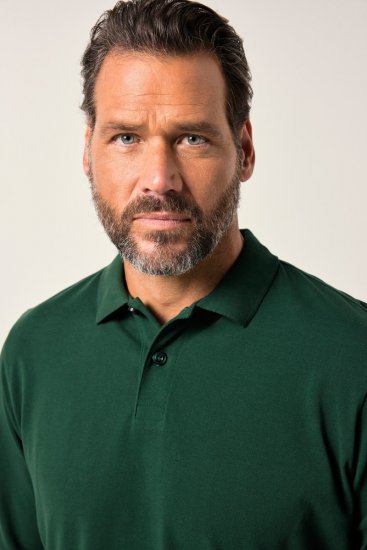JP1880 Polo Shirt Long Sleeve Pique Dark Green - Polo-shirts für herren - Polo-Shirts für Herren in großen Größen