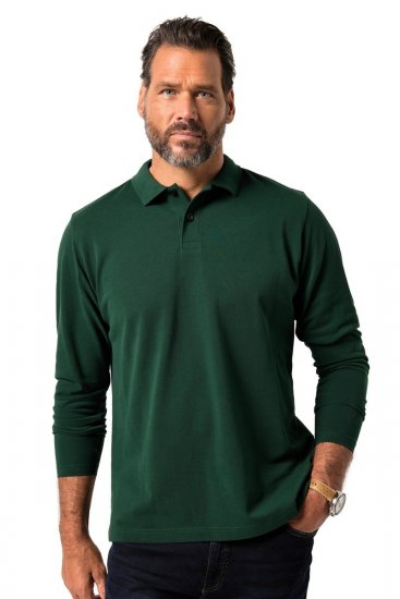JP1880 Polo Shirt Long Sleeve Pique Dark Green - Polo-shirts für herren - Polo-Shirts für Herren in großen Größen