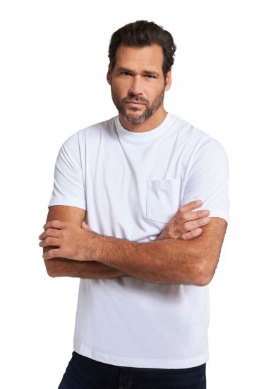 JP1880 799997 T-Shirt mit Brusttasche Weiß - Herren-T-Shirts - Herren-T-Shirts in großen Größen