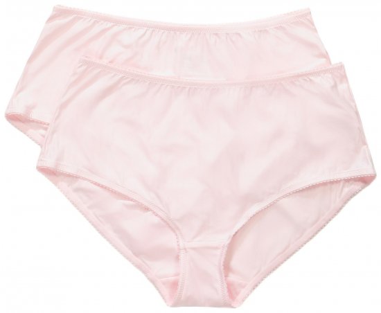 Ulla Popken 800279 Gestreifte Slips 2er-Pack Rosa - Slips - 