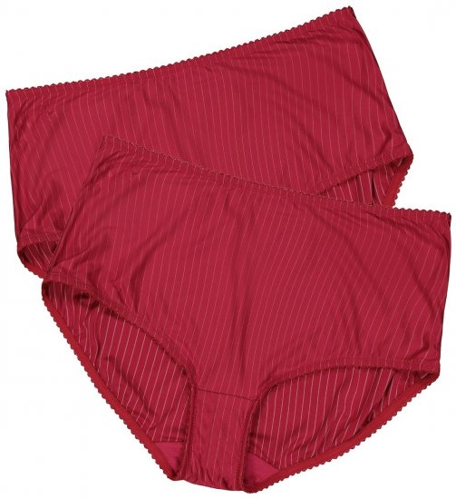 Ulla Popken 800279 Gestreifte Slips 2er-Pack Weinrot - Slips - 