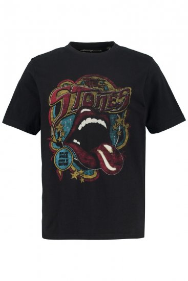 JP1880 Rolling Stones Graphic Band T-Shirt Black - Herren-T-Shirts - Herren-T-Shirts in großen Größen