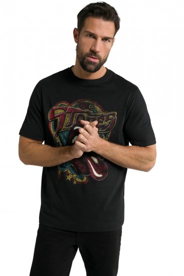 JP1880 Rolling Stones Graphic Band T-Shirt Black - Herren-T-Shirts - Herren-T-Shirts in großen Größen