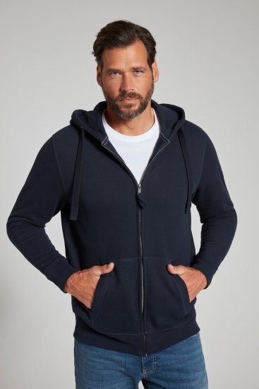 Jay-Pi 804164 Kapuzen-Sweatjacke Dunkelblau - Herren-sweater und -hoodies - Herren-Sweater und -Hoodies in großen Größen
