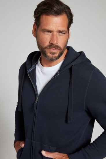 Jay-Pi 804164 Kapuzen-Sweatjacke Dunkelblau - Herren-sweater und -hoodies - Herren-Sweater und -Hoodies in großen Größen