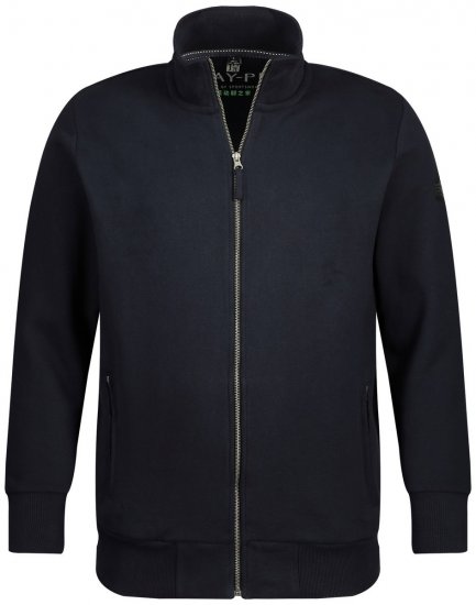 Jay-Pi 804180 Sweatjacke mit Stehkragen Dunkelblau - Herren-sweater und -hoodies - Herren-Sweater und -Hoodies in großen Größen