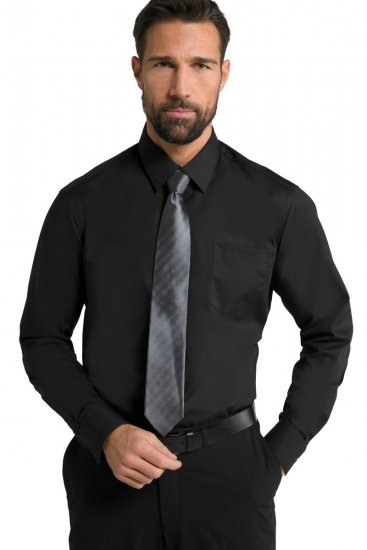 JP1880 Shirt Business Kent Collar Long Sleeve Black TALL - HERRENBEKLEIDUNG MT-6XLT - Langgrößen für Herren