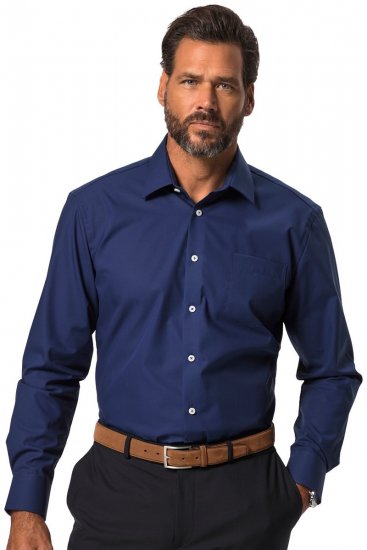 JP1880 804890 Bügelfreies Business-Hemd Langarm Dunkelblau TALL - TALL hemden - Hemden mit TALL-Schnitt