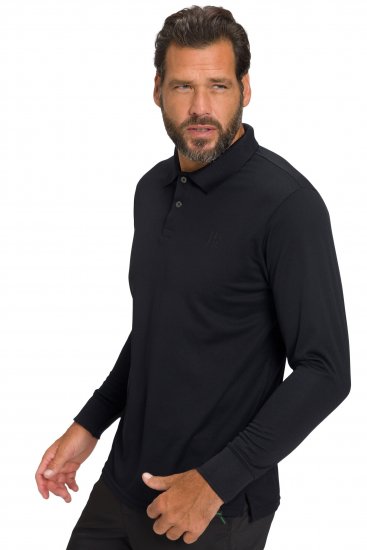 JP1880 Jay-Pi QuickDry Long Sleeve Golf Polo Shirt Black - Sportbekleidung & outdoor - Sportbekleidung in große größen für herren