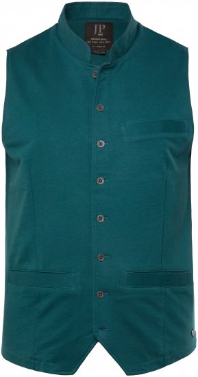 JP1880 Mottled Stretch Knit Stand-up Collar Vest Turquoise Blue - Festmode - Festliche Mode – Stilvoll und bequem feiern