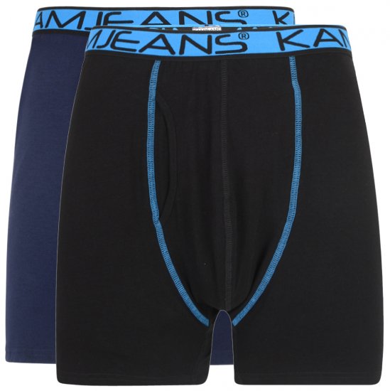 Kam Jeans Boxershorts Schwarz und Dunkelblau 2-Pack - Herrenunterwäsche & bademode - Herrenunterwäsche & Bademode in großen Größen