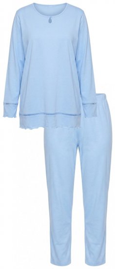 Ulla Popken 810592 Pyjama mit Spitze Hellblau - Pyjama/Loungewear - 