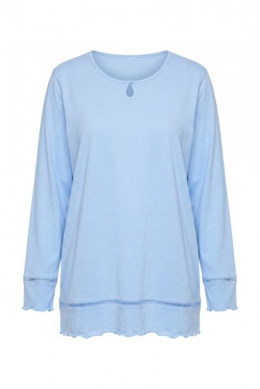 Ulla Popken 810592 Pyjama mit Spitze Hellblau - Pyjama/Loungewear - 