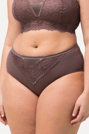 Ulla Popken 811602 Slips mit Spitze Braun - Slips - 