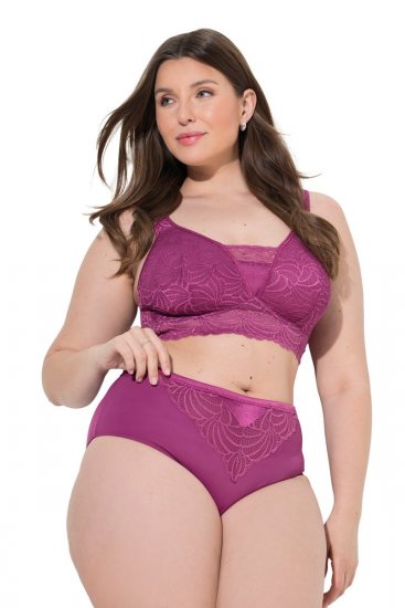 Ulla Popken 811602 Slips mit Spitze Dunkellila - Slips - 