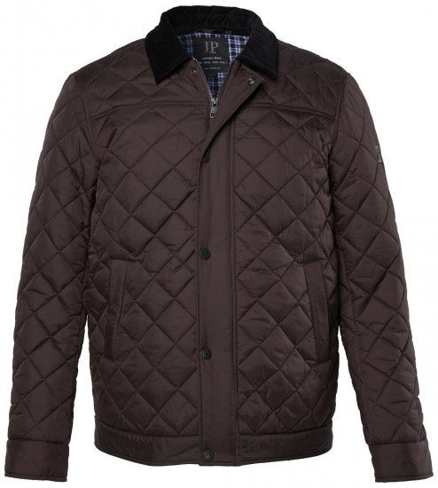 JP1880 811805 Steppjacke mit Cordkragen Schwarzbraun - Herren jacken - Herren Jacken in großen Größen