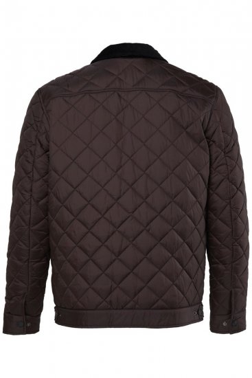 JP1880 811805 Steppjacke mit Cordkragen Schwarzbraun - Herren jacken - Herren Jacken in großen Größen