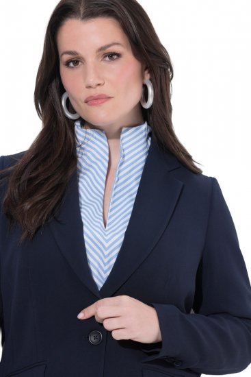 Ulla Popken 811944 Klassischer Blazer Dunkelblau - Blazer - Blazer für Frauen in Großgrößen