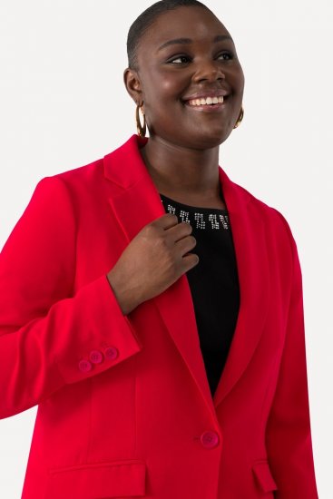 Ulla Popken 811944 Klassischer Blazer Rot - Blazer - Blazer für Frauen in Großgrößen