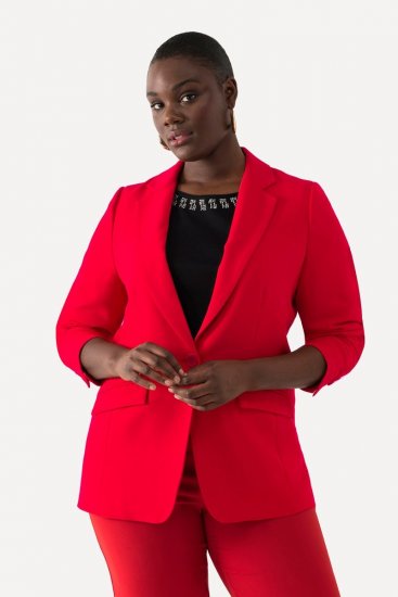 Ulla Popken 811944 Klassischer Blazer Rot - Blazer - Blazer für Frauen in Großgrößen