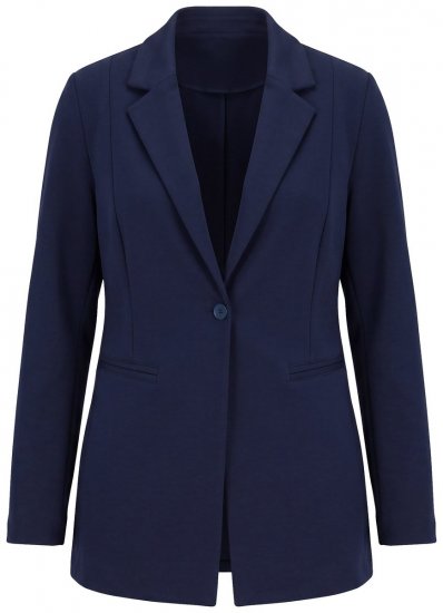 Ulla Popken 812754 Jerseyblazer aus Punto di Roma Dunkelblau - Blazer - Blazer für Frauen in Großgrößen