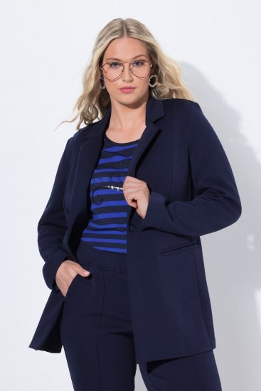Ulla Popken 812754 Jerseyblazer aus Punto di Roma Dunkelblau - Blazer - Blazer für Frauen in Großgrößen